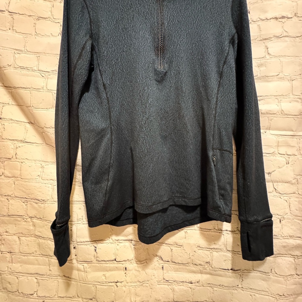 Women’s Lululemon  Black Quarter-Zip run Jacket with reflective